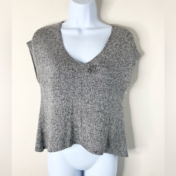 Urban Outfitters Project Social T Top T-shirt Heathered knit V-neck Gray XS - Picture 14 of 16